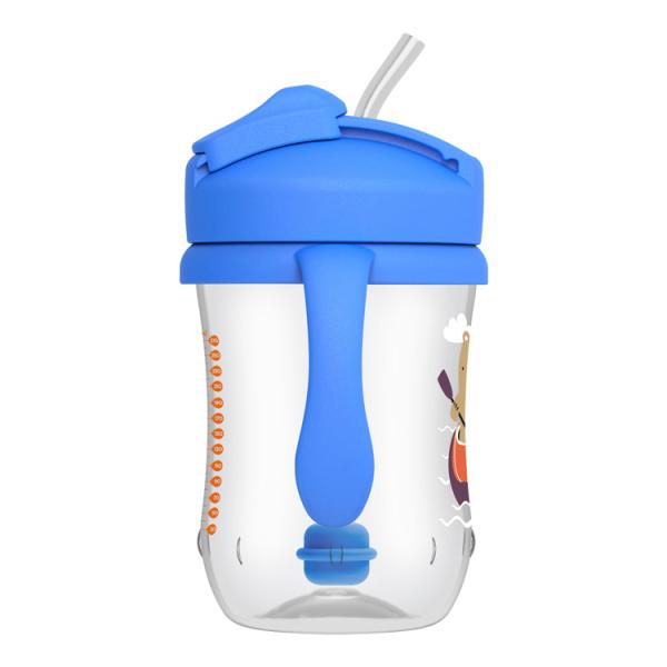 Dr. Brown’s Hrnek se slámkou 270 ml s držadly 6 M+ modrý (TC91102)