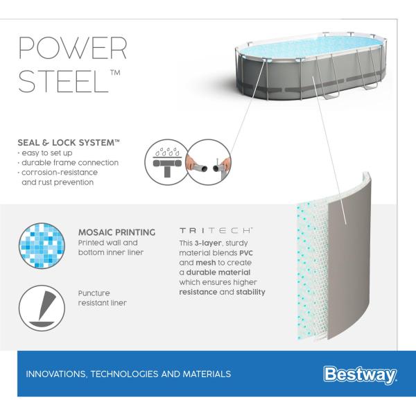 Bestway 5614A Nadzemní bazén Power Steel oválný 305x200x84 cm (obrázek 9)