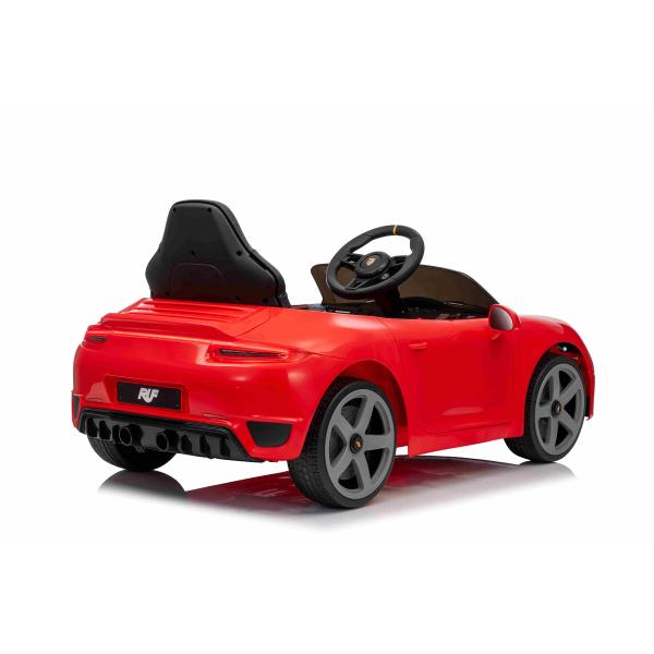 Elektrické autíčko RUF GT 12V, červené, Otevírací dveře, 2.4 GHz dálkové ovládání, LED s