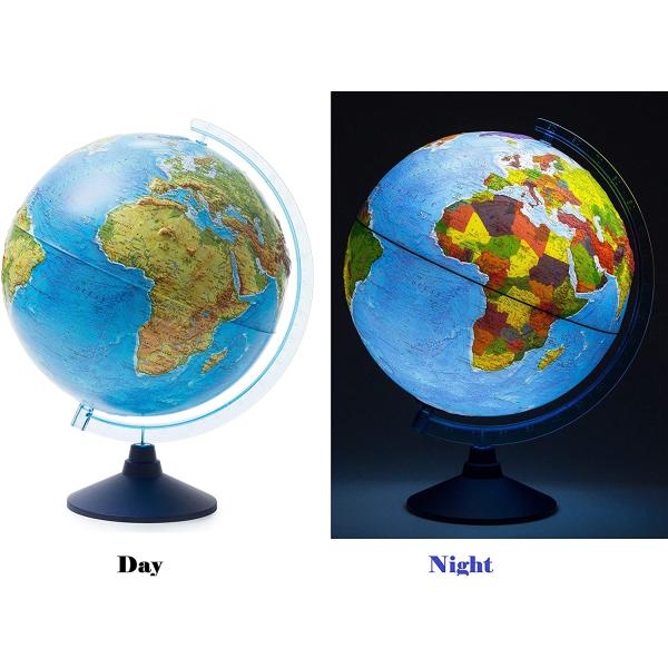 Alaysky 's 32 cm RELIEF Cable - Free Globe Physical / Political with Led EN (obrázek 4)