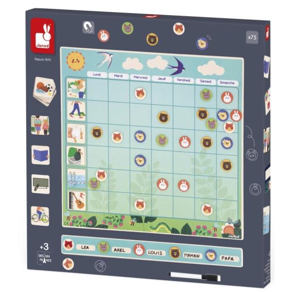 Janod Magnetický plánovač Rodinný rozvrh EN