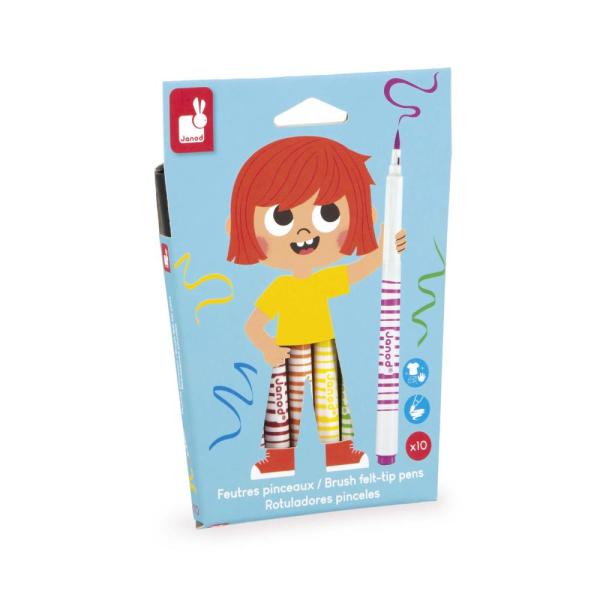 Janod Colorino Dětské fixy 12 barev s měkkým hrotem