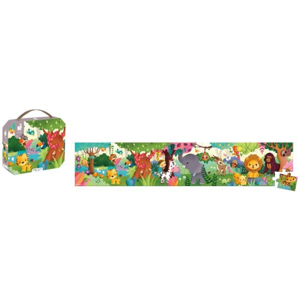 Janod Panoramatické puzzle v kufříku Džungle 36 ks