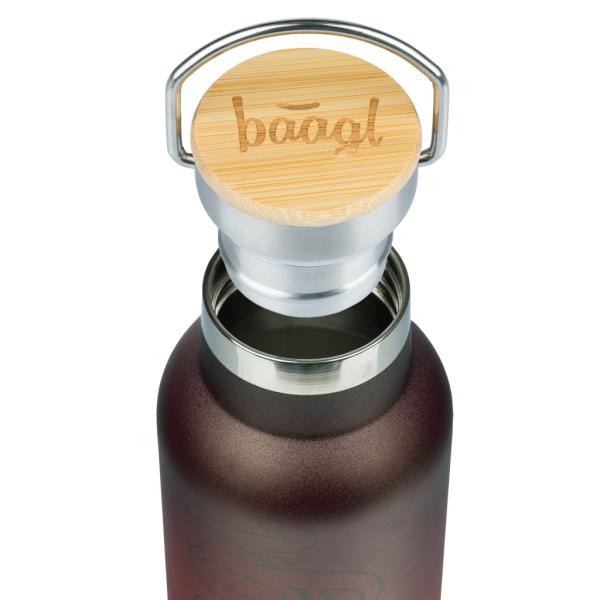 BAAGL Termolahev s bambusovým víčkem Gradient červeno-černá, 500 ml