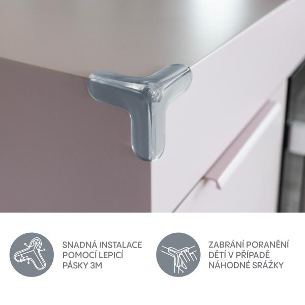 Ochrana rohov trojitá 4ks, Transparentní