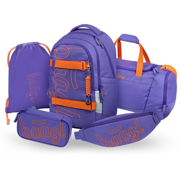 BAAGL SADA 5 Skate Max Orange: batoh, peračník, vrecko, športová taška, ľadvinka GRS