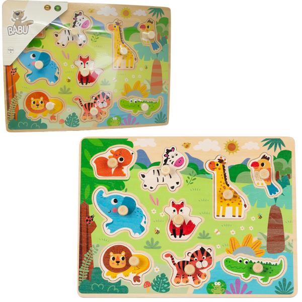 BABU – Dřevěné vkládací puzzle SAFARI