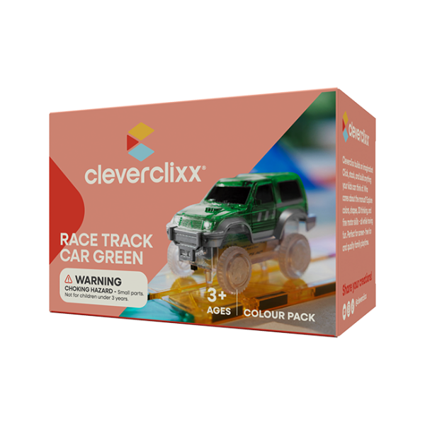 Cleverclixx Pista de carreras magnética – Cochecito verde – 1 ud