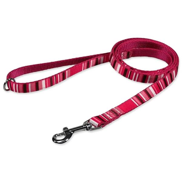 Vodítko BAF nylon pruhy růžové 2,5x150cm
