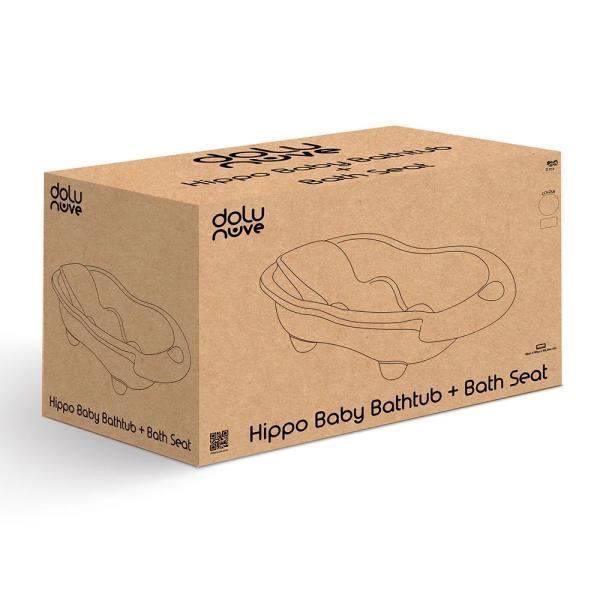 Dolu Dětská vanička Hippo s lehátkem, šedá