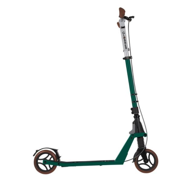 Globber Koloběžka One K 165 Deluxe Vintage Green s předním tlumičem a brzdou, nosnost 100kg