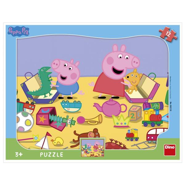 Dino PEPPA PIG SA HRAJE 12 deskové tvary Puzzle