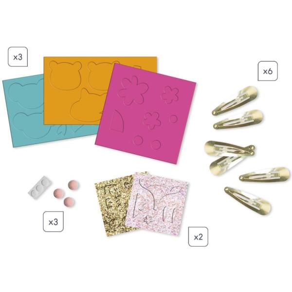 Janod Atelier Sada Výroba šperků Sponky do vlasů 6 ks od 6 let (obrázek 4)