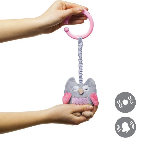 BABYONO Hračka vibrační na C kroužku sova Sofia růžová (obrázek 4)