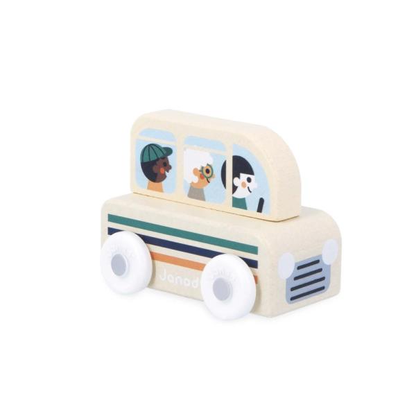 Janod Cross roads Drevené auto na tlačenie Autobus