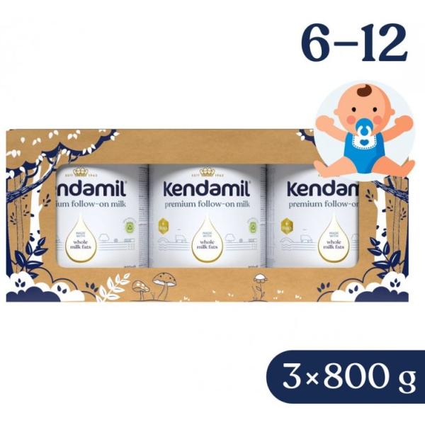 Kendamil Premium 2 HMO+ (3× 800 g), pohádkové balení s divadlem O třech prasátkách
