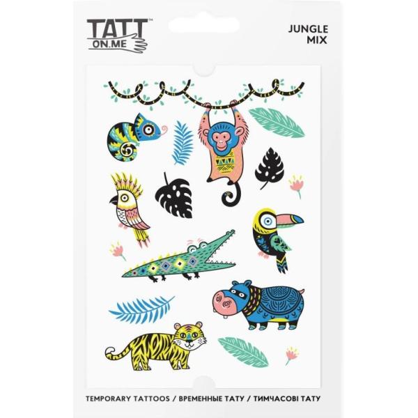 TATTonMe Voděodolné dočasné tetovačky pro děti Džungle mix