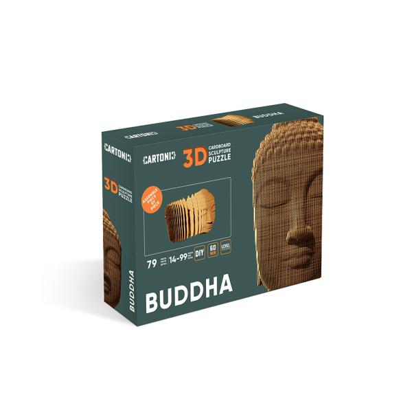 Set Di Puzzle 3D Cartonic - Buddha - Puzzle 3D In Cartone - Il Cartone Si Trasforma In Una Figura In Rilievo - Tutte Le Età - 79 Pezzi Cardboard 3D Jigsaw Puzzle-image