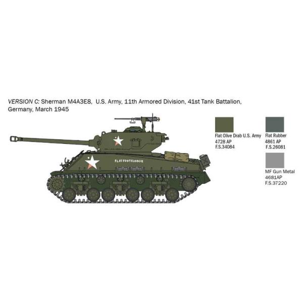 Model Kit tank 25772 - M4A3E8 Sherman "Fury" (1:56) (obrázek 6)