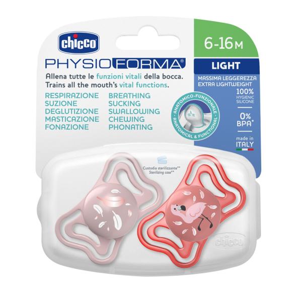 CHICCO Dudlík Physio Light silikonový dívka 6-16m, 2 ks (obrázek 4)