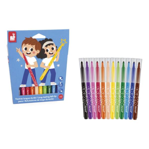 Janod Colorino Detské fixky 12 farieb