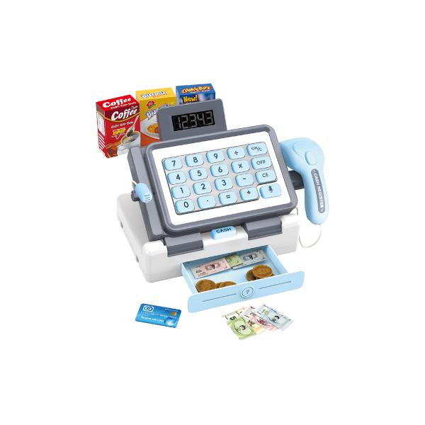Pokladňa s efektmi modrá 25 cm
