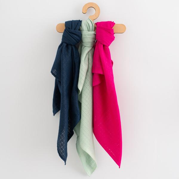 Bavlněné barevné plenky New Baby 70x80 cm 3 ks DÍVČE