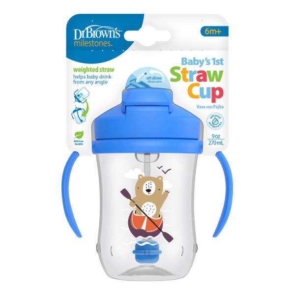 Dr. Brown’s Hrnek se slámkou 270 ml s držadly 6 M+ modrý (TC91102) (obrázek 4)