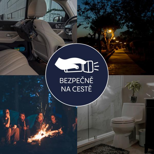 Silikonové noční světlo LED s baterkou, Dino