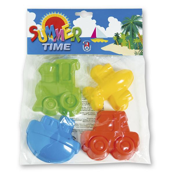 Androni Tvořítka na písek 4 kusy – dopravní prostředky