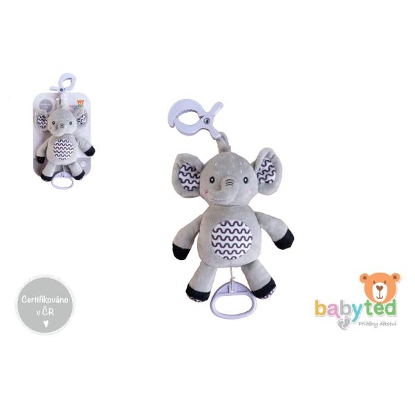 Slon babyted natahovací plyš 30cm závěs na postýlku/kočárek