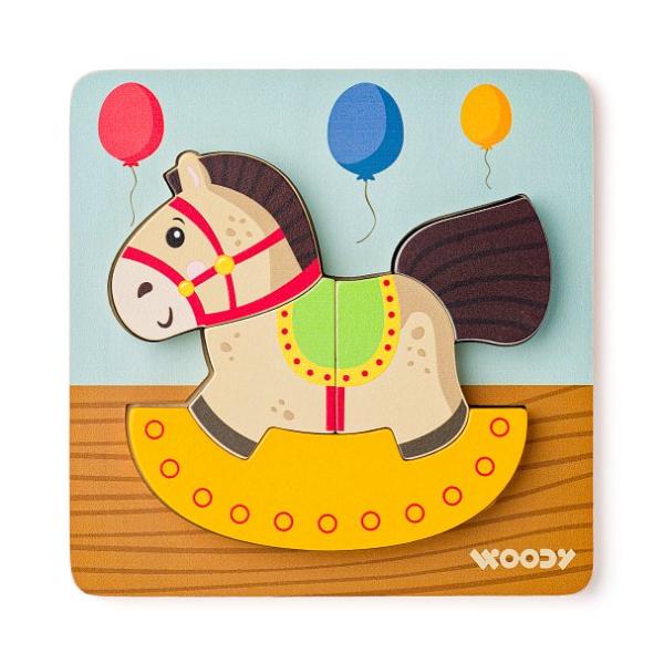 Woody Puzzle Baby - hojdací koník