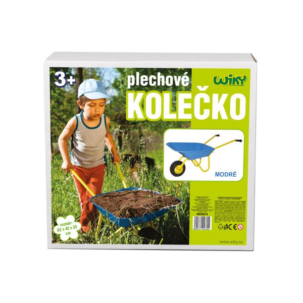 Plechové kolečko - modré 82x42x35 cm (obrázek 3)