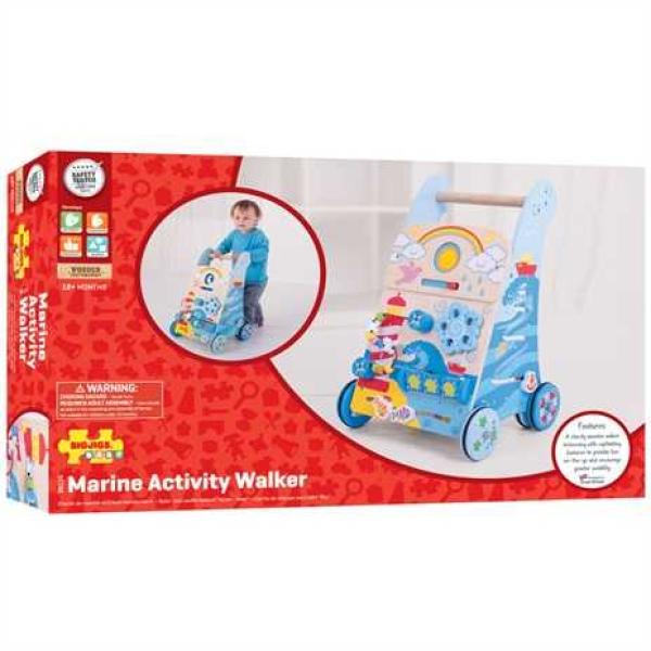 Bigjigs Baby Dřevěné aktivní chodítko moře (obrázek 3)
