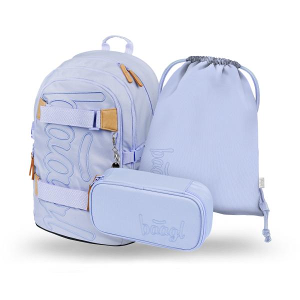 BAAGL SADA 3 Skate Lilac: batoh, peračník, vrecko