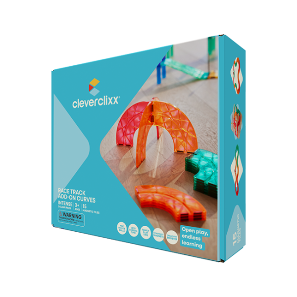 Cleverclixx Pista de carreras magnética Intense - conjunto de curvas – 15 piezas