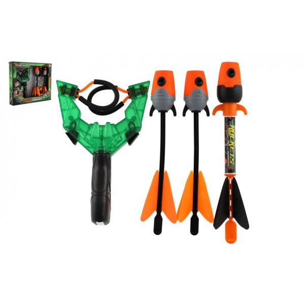 Prak + šípky 3ks pískajúci plast 12x21cm