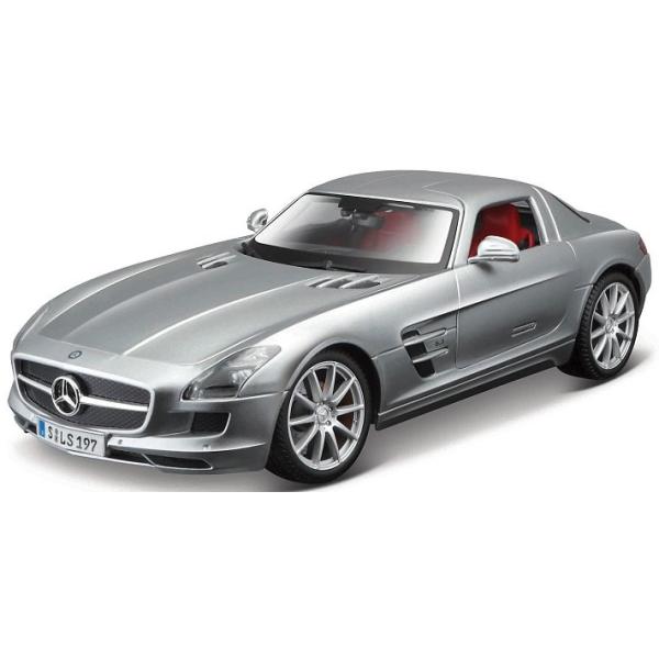 Maisto - Mercedes-Benz SLS AMG, strieborný, 1:18