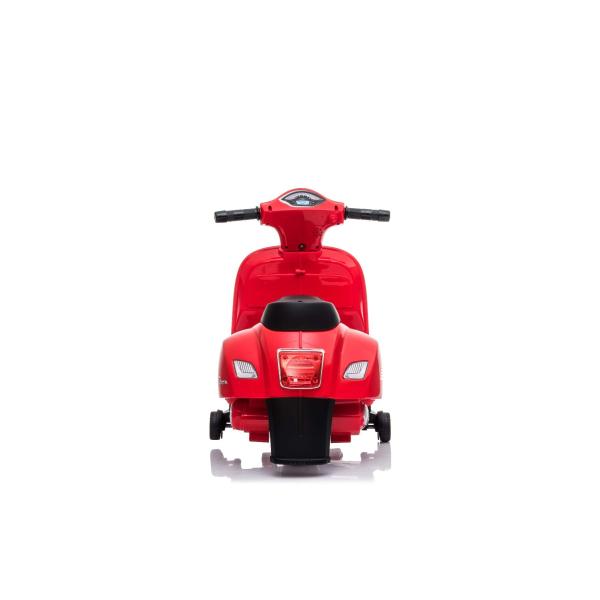 Elektrická motorka Vespa GTS, červená, s pomocnými koly, Licencované, 6V Baterie, 30W (obrázek 4)