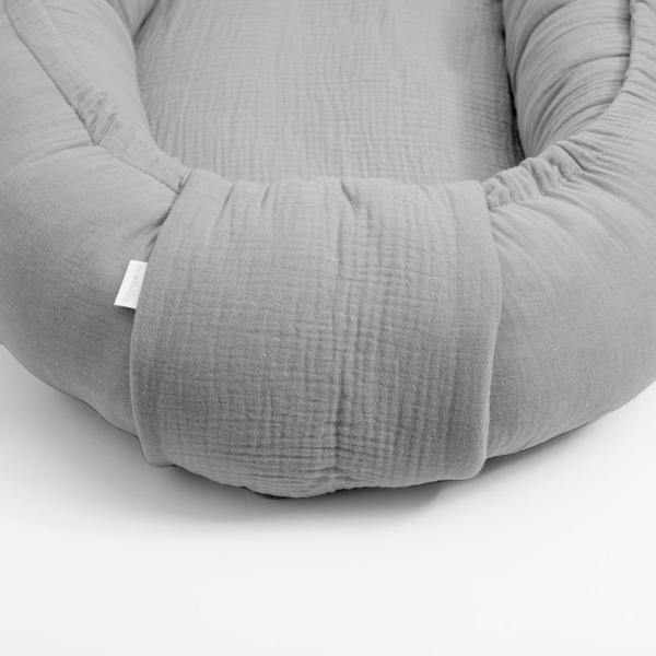 Mušelínové hnízdečko pro miminko New Baby světle šedé (obrázek 3)