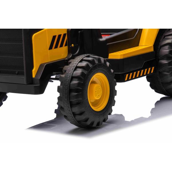Licencovaný elektrický Bagr Caterpillar, Jednomístný, žlutý, USB vstupem na MP3 Přehrávač (obrázek 10)