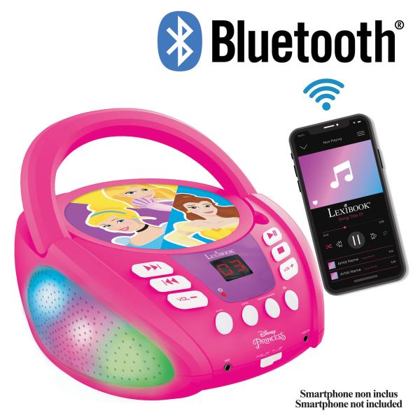 Lexibook Svítící Bluetooth CD přehrávač Disney Princezny