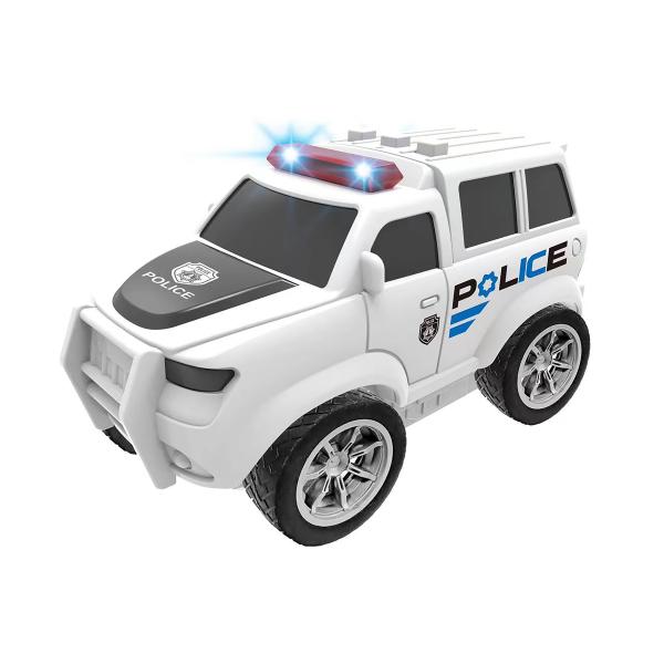 Auto policejní na setrvačník s efekty bílé 22,5 cm