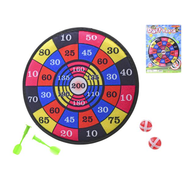 Terč na suchý zip 28cm +2ks míčky + 2ks šipky