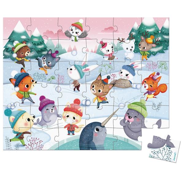 Janod Puzzle v kufříku Party na sněhu 36 ks