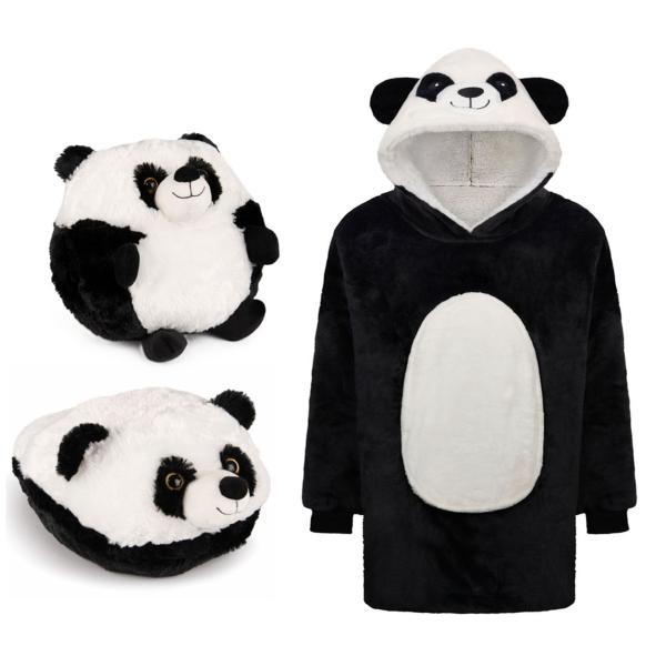 Cozy Noxxiez CH367 Panda - hřejivá televizní mikinová deka s kapucí pro teenagery a dospělé (obrázek 5)