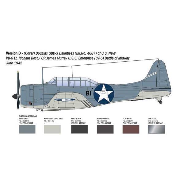 Model Kit letadlo 2841 - USN SBD-3 DAUNTLESS (1:48) (obrázek 7)