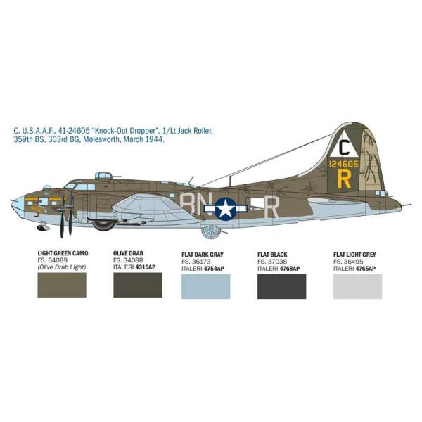 Model Kit letadlo 1487 - B-17F Flying Fortress (1:72) (obrázek 6)