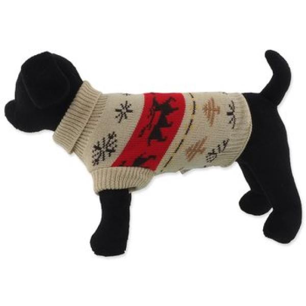 Svetr Dog Fantasy Winter Tale Vánoční pletený se soby, S 30cm (obrázek 8)