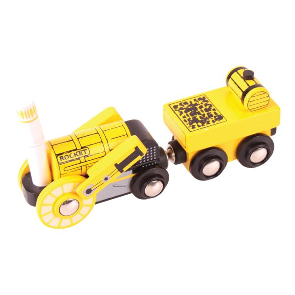 Bigjigs Rail Replika historické lokomotivy Rocket + 2 koleje (obrázek 4)